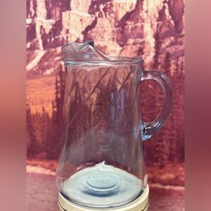 Vintage Mid Century Blue Swirl Pitcher